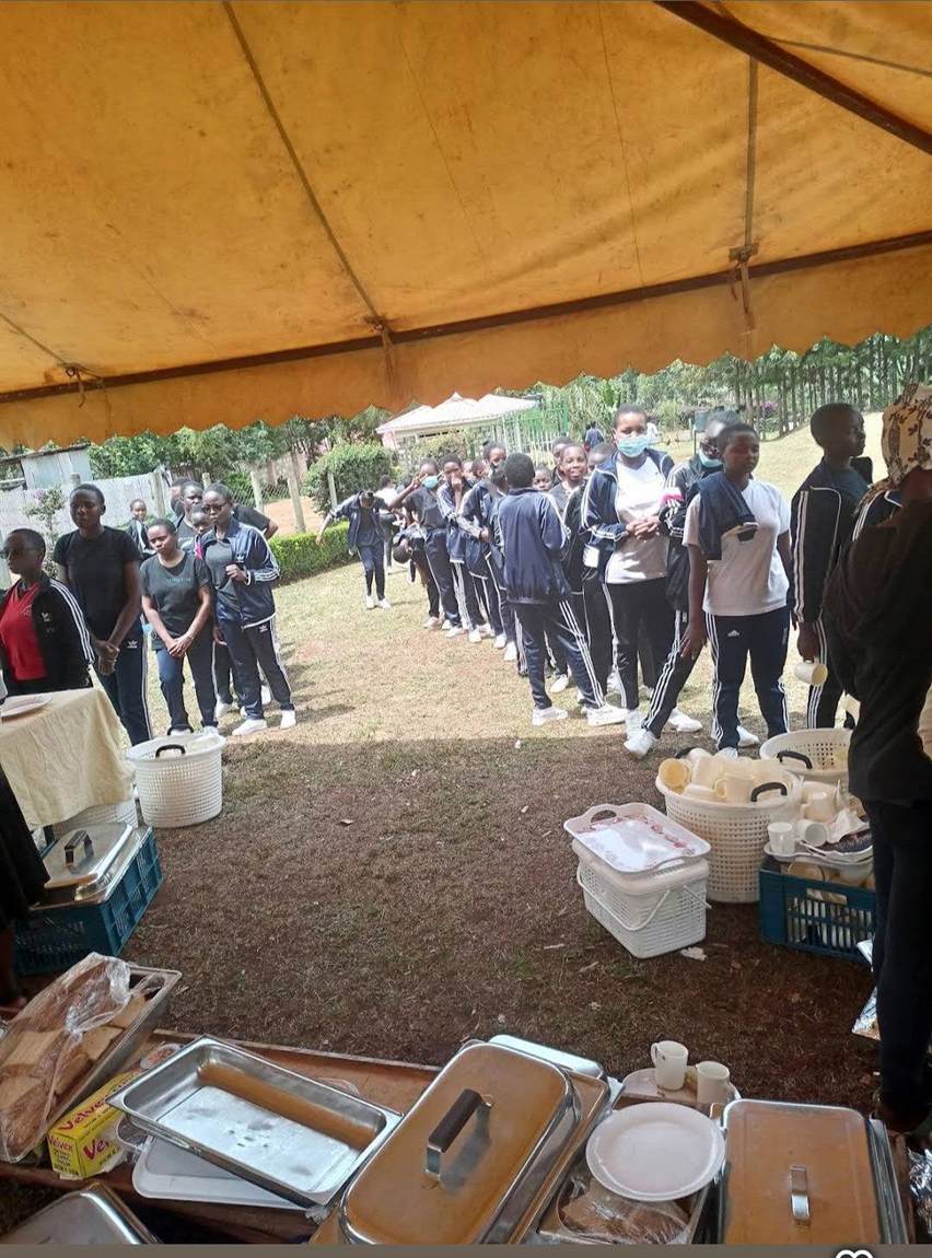 A buffet line being served at a Highlands Training Centre function